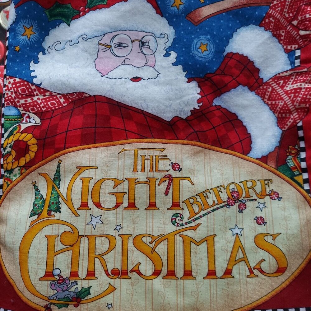 Night Before Christmas Story Fabric Panel Soft Book Completed